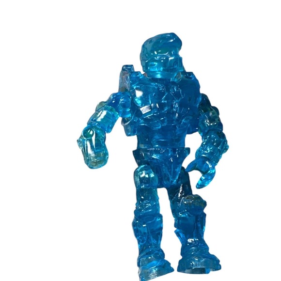 HALO MEGA BLOKS UNSC ACTIVE CAMO SPARTAN RECRUIT BLUE TRANSLUCENT MINI FIGURE - Picture 4 of 5